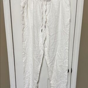 NWT Panama Jack White 100% Linen Women's Joggers Size Large